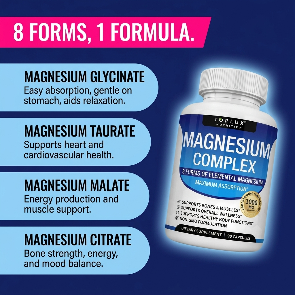 Toplux Magnesium Complex 8 Essential Magnesium Supplement